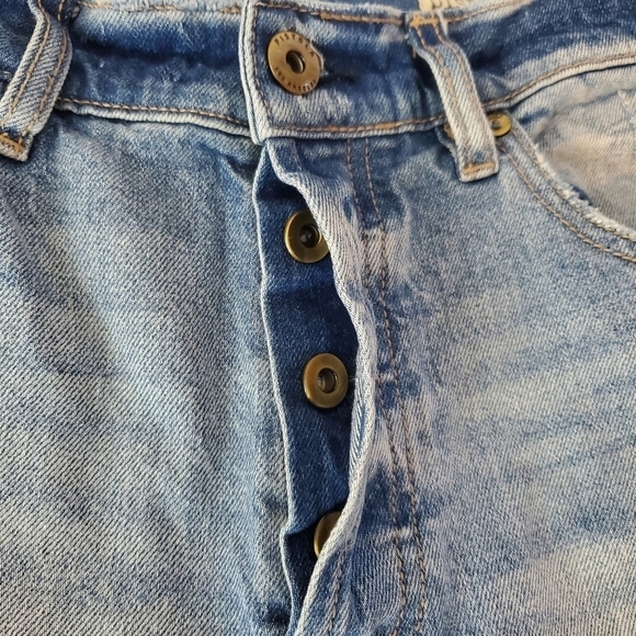 PISTOLA 30 Charlie Jeans Button fly high rise 2-tone Distressed Straight leg Raw - Picture 11 of 11